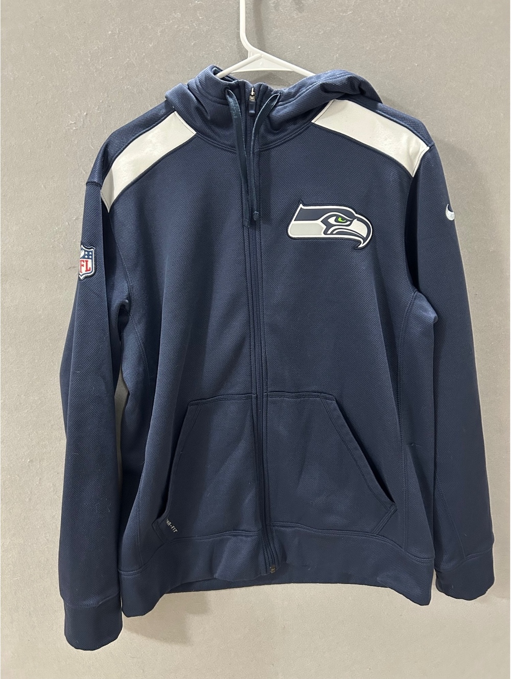 Nike Therma Fit NFL On Field Apparel Seattle Seahawks Full Zip Hoodie Men Med